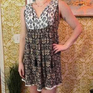 Boho Sleeveless Dress with Tassles